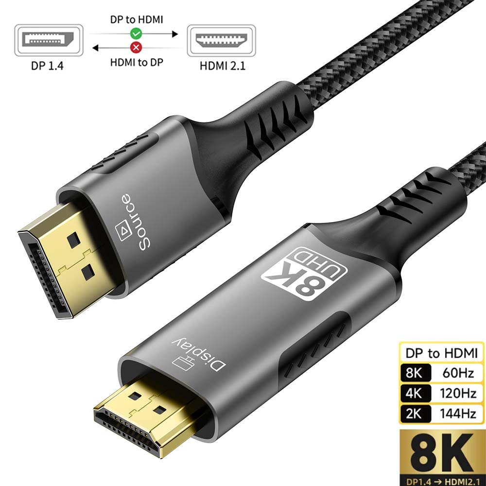 Hdmi Cable 2.1 - Кабель DisplayPort-HDMI 8K DP1.4 на HDMI