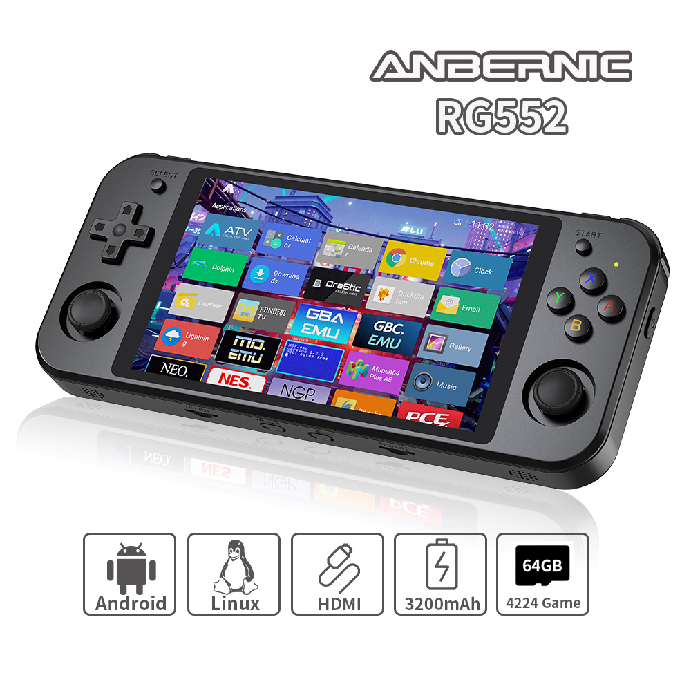 Gaming Console G90 - Портативная игровая консоль ANBERNIC RG552, 5,36-дюймовый